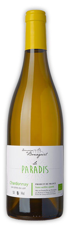 Le Paradis, vin blanc, Chardonnay, Domaine de Bonaguil - Vin IGP Côtes du Lot